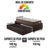 Base Box Cama Solteiro Sapateira Courino Linho Marrom e Colchão Relax Adorabile Ecoflex 88x188 - 11