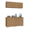 Conjunto Lavanderia Multiuso Armário Aéreo e Balcão 4 Portas Multimóveis Mp5054 Rustic/branco - 2