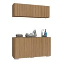 Ver imagem 2 de Conjunto Lavanderia Multiuso Armário Aéreo e Balcão 4 Portas Multimóveis Mp5054 Rustic/branco