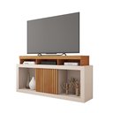 Ver imagem 2 de Rack Tv 55 Pol 136cm Bancada com Rodízio Sala Lyara Freijó/off White C01 - D’Rossi