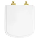 Ver imagem 1 de Tampa de Vaso MDF Com Amortecedor Bali Branco para bacia Incepa com Ferragem Dourada