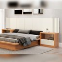 Ver imagem 1 de Cabeceira Decorativa Casal com Detalhes Ripados 100% Mdf 3,00m Tw185 Dalla Costa-off White