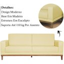 Ver imagem 3 de Sofa 3 Lugares 180 cm Crons Suede Bege Vazzano