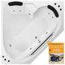 Banheira de Hidromassagem Canto Alpha Dupla 1,54x1,54x0,49 Gel Coat-Completa+Base Acoplada+Acionador - 1