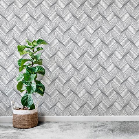 Papel de Parede 3d - Ondas Abstratas 3d Arte Destaque 3 Metros