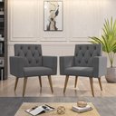 Ver imagem 2 de Kit 2 Poltronas para Salão de Beleza e Sala de Espera Thais Suede Cinza