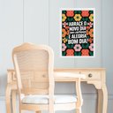 Ver imagem 2 de Quadro Abrace o Novo Dia com Confiança e Alegria 24x18cm - com Vidro:moldura Branca