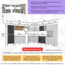Ver imagem 3 de Armário de Cozinha Modulada 12 Pçs com Balcão de Pia Siena Multimóveis Mp2240 Branco/preto