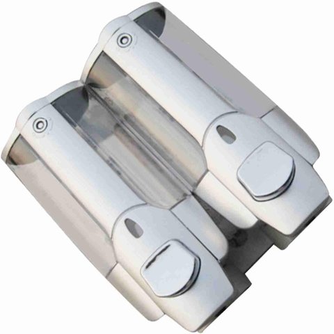 Dispenser Duplo Sabonete Liquido Alcool Gel Shampoo Condicionador Hotel Banheiro Shopping Restaurant