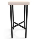 Ver imagem 4 de Kit 06 Banquetas Alta Bar Cozinha Sala de Jantar Preto Stella L02 Suede Bege - Lyam Decor