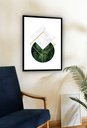 Ver imagem 1 de Quadro Decorativo Abstrato Mármore Folhas - 70x50cm:moldura Branca