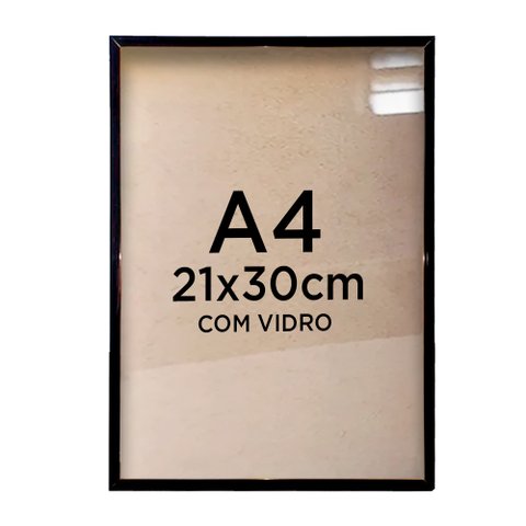 Moldura Alumínio A4 21x30cm Diploma Certificado Foto com Vidro Tacolado 03 Unidades Moldura Alumínio