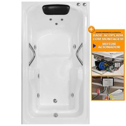 Banheira de Hidromassagem Tamarim Individual 1,50x0,80x0,40 Gel Coat-Completa+Base Acoplada+Acionado - 1