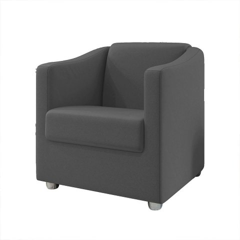 Poltrona Decorativa Bia Suede Cinza Dal Poz Estofados