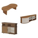 Ver imagem 2 de Kit 3 Peças p/ Sala de Estar c/Mesa de Centro, Buffet e Rack Magnum