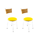 Ver imagem 1 de 2 Cadeiras Brancas para Cozinha Viena Palha:Amarelo