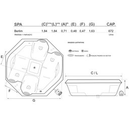 Spa Lineaplas Berlim 1,84x1,84x0,71 Gel Coat Com Hidro-Completa - 4