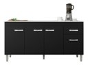 Ver imagem 1 de Balcão Multiuso Gabriela 150cm Preto S/tampo