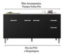 Ver imagem 2 de Balcão Multiuso Gabriela 150cm Preto S/tampo