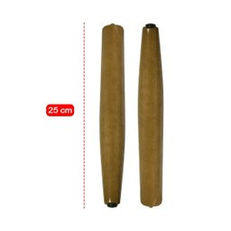 Kit 4 Pés Palito 25 Cm de Madeira Castanho - Castanho - 3