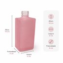 Ver imagem 2 de Frasco Vidro Square Luxo Rosa Bebe Fosco 250ml sem Valvula