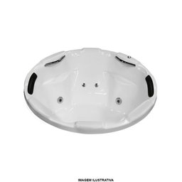 Banheira de Hidromassagem Samara Dupla 1,40x1,40x0,50 Gel Coat-Completa+Base Acoplada+Acionador - 2