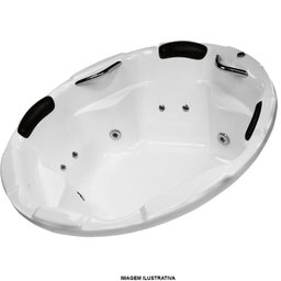 Banheira de Hidromassagem Samara Dupla 1,40x1,40x0,50 Gel Coat-Completa+Base Acoplada+Acionador - 3