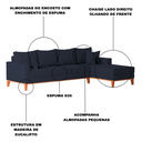 Ver imagem 6 de Sofá 4 Lugares Beny com Chaise Direito Linho Azul