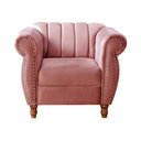 Ver imagem 3 de Sofá Realeza 4 Lugares Fixo 280cm Rosa Suede Conjunto 2+1+1 Retrô Bella Decor
