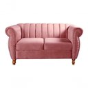 Ver imagem 5 de Sofá Realeza 4 Lugares Fixo 280cm Rosa Suede Conjunto 2+1+1 Retrô Bella Decor