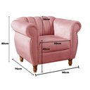 Ver imagem 6 de Sofá Realeza 4 Lugares Fixo 280cm Rosa Suede Conjunto 2+1+1 Retrô Bella Decor