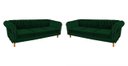 Ver imagem 1 de Dois Sofás Chesterfield Capitone Duque Suede Verde Musgo 2,30cm