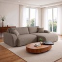 Ver imagem 1 de Sofá Cama Modular Orgânico Retrátil 4 Lugares 230cm Base Madeira Maciça Cancún