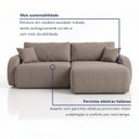 Ver imagem 4 de Sofá Cama Modular Orgânico Retrátil 4 Lugares 230cm Base Madeira Maciça Cancún