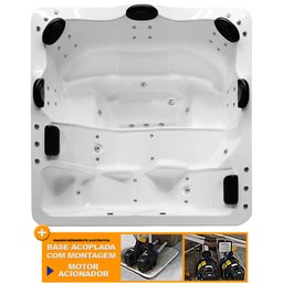 Spa Lineaplas Magnolia 2,40x2,20x0,87 Gel Coat Com Hidro-Completa+Base Acoplada+Acionador - 1 Spa Lineaplas Magnolia 2,40x2,20x0,87 Gel Coat Com Hidro-Completa+Base Acoplada+Acionador - 1