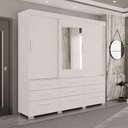 Ver imagem 1 de Guarda Roupa New Star 3 Portas 9 Gavetas com Espelho Salleto Branco