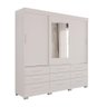 Guarda Roupa New Star 3 Portas 9 Gavetas com Espelho Salleto Branco - 2