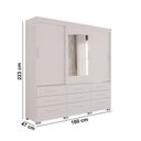 Ver imagem 3 de Guarda Roupa New Star 3 Portas 9 Gavetas com Espelho Salleto Branco