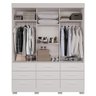 Guarda Roupa New Star 3 Portas 9 Gavetas com Espelho Salleto Branco - 4