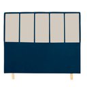 Ver imagem 3 de Cabeceira Cama Box King 195cm Suede Azul Marinho e Bege