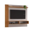 Ver imagem 1 de Painel para Tv até 65'' Agrado C/nicho Ripado:cinamomo/off