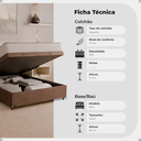 Ver imagem 2 de Cama Box Baú Casal Suede Marrom+ Colchão D33 One Face Branco- e-Shop Casa