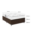 Ver imagem 3 de Baú Casal Suede Marrom+ Colchão D33 One Face Branco- E-shop Casa