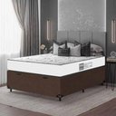 Ver imagem 2 de Baú Casal Suede Marrom+ Colchão D33 One Face Branco- E-shop Casa