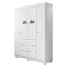 Jogo de Quarto Infantil Ane com Guarda Roupa e Cômoda Branco - Phoenix Baby - 3