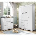 Ver imagem 2 de Jogo de Quarto Infantil Ane com Guarda Roupa e Cômoda Branco - Phoenix Baby