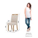 Ver imagem 4 de Conjunto Sala de Jantar Mesa Canto Reto com Vidro 6 Cadeiras Yara Off White/Nature/Linho
