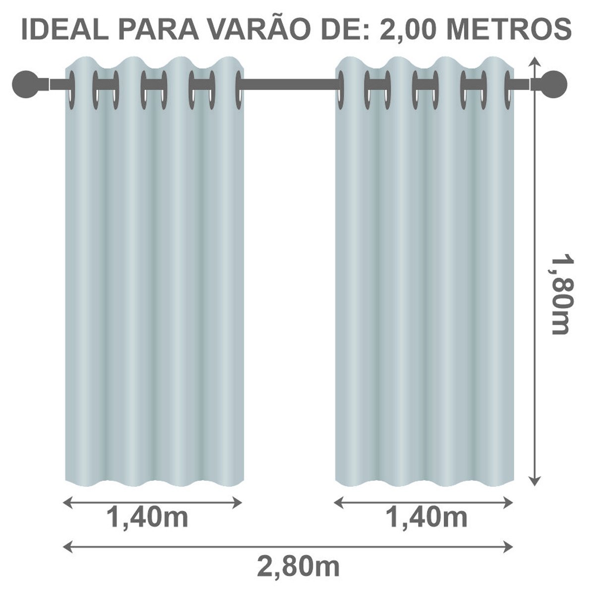 Cortina 100% Blackout C/ Tecido Voil 2,80m X 1,80m Blecaute Pvc Sala Quarto Corta Luz Cinza - 5