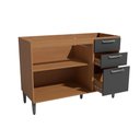 Ver imagem 2 de Balcão Cozinha Modulado Linna T722 C/ 2 Portas 3gavs S/tampo 120cm Canela/grafite Kappesberg
