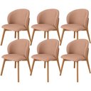 Ver imagem 1 de Kit 06 Cadeiras de Jantar e Estar Living Estofada Mia L02 Linho Rosê - Lyam Decor